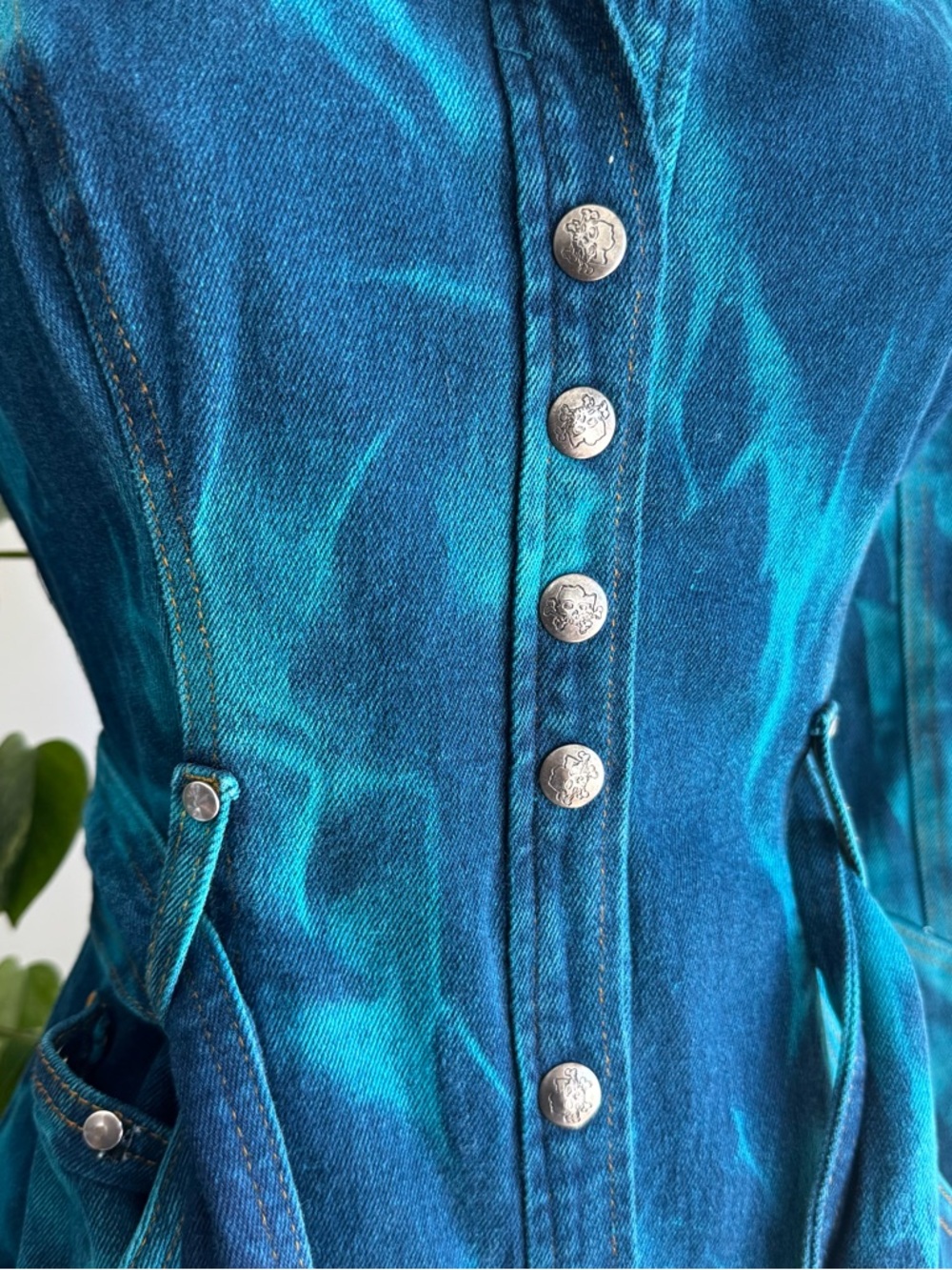 Vintage LIP SERVICE Denim Trench Coat - Small - Picture 5 of 7